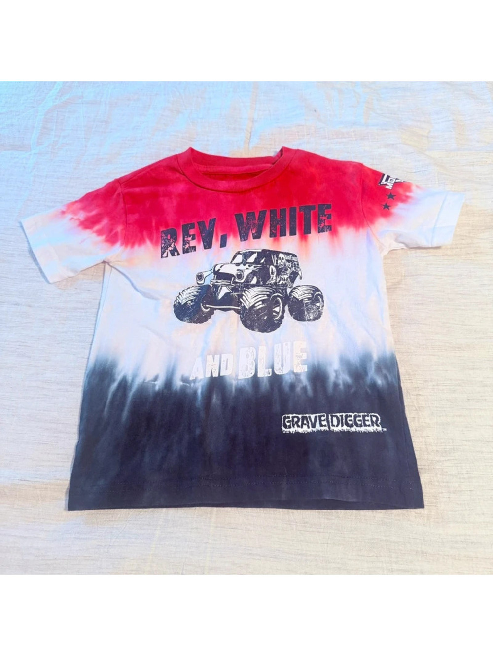 Monster jam rev white and blue tee